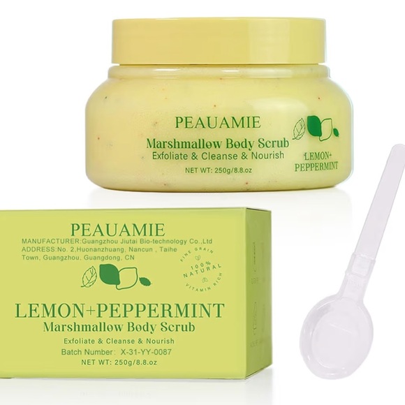 Peauamie Lemon + Peppermint Marshmallow Body Scrub NIP - Picture 6 of 9